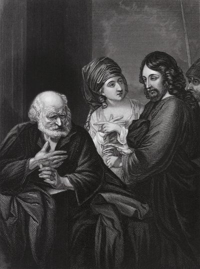 Petrus verloochent Christus door Benjamin (after) West