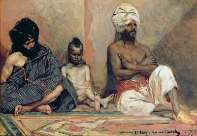 Zittende Arabieren, 1877 door Benjamin 1845 1902 Constant