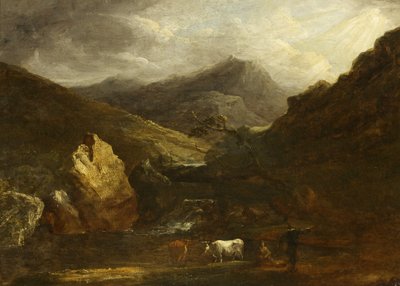 Berglandschap met Uitzicht op Snowdon door Benjamin Barker