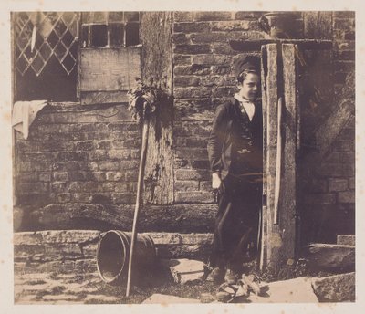 Walter Chamberlain verstopt zich achter Bredicot-pomp, midden jaren 1850 door Benjamin Brecknell Turner