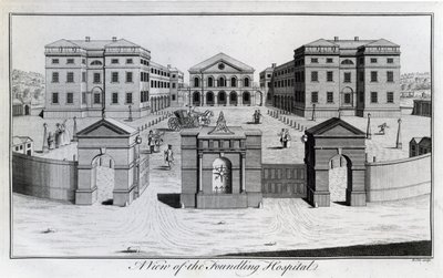 Een uitzicht op het Foundling Hospital, 1756 door Benjamin Cole
