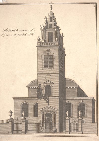 De Parochiekerk van St. James Garlickhythe door Benjamin Cole