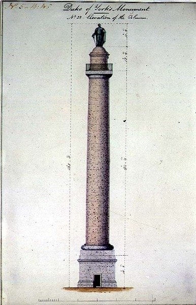 Opstand van het monument van de hertog van York, Carlton Gardens, Londen door Benjamin Dean Wyatt