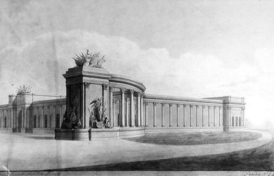 Perspectief van een ingangspier bij het huis door Benjamin Dean Wyatt