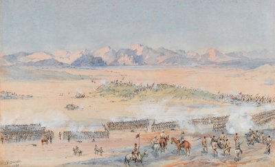 Vooruitgang van het 9e en 10e Soedanese Bataljon van het Egyptische leger in de Slag bij Toski, 3 augustus 1889 door Benjamin Donisthorpe Alsop Donne