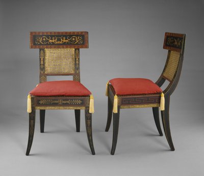Paar zijstoelen, ca. 1808 door Benjamin Henry Latrobe