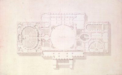 Plan van de hoofdverdieping van het Capitool, VS, 1806 door Benjamin Henry Latrobe
