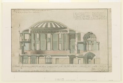 Sectie van de Zuidvleugel van het Amerikaanse Capitool door Benjamin Henry Latrobe