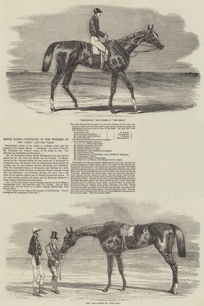 Epsom Races, portretten van de winnaars van de Derby en de Oaks door Benjamin Herring