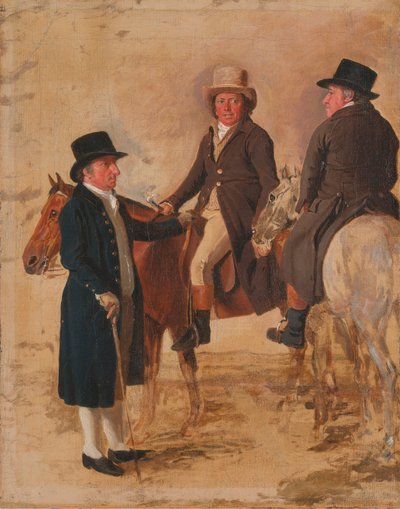 John Hilton, rechter van de koers in Newmarket; John Fuller, griffier van de koers; en John Stevens, een trainer door Benjamin Marshall