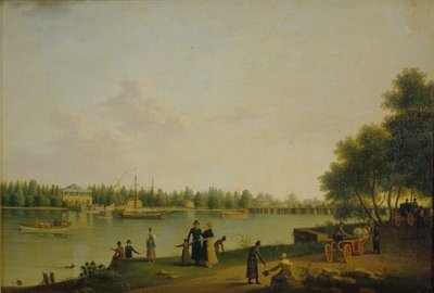 Uitzicht op de datsja van prins Stroganov nabij Sint-Petersburg, 1804 door Benjamin Paterssen