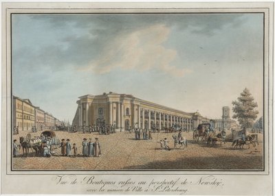 Nevski Prospekt nabij de Grote Gostiny Dvor en de Stadsdoema in Sint-Petersburg door Benjamin Patersson