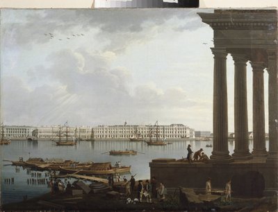 Uitzicht op het Winterpaleis en de Beurs in Sint-Petersburg door Benjamin Patersson