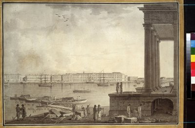 Uitzicht op het Winterpaleis en de Beurs in Sint-Petersburg door Benjamin Patersson
