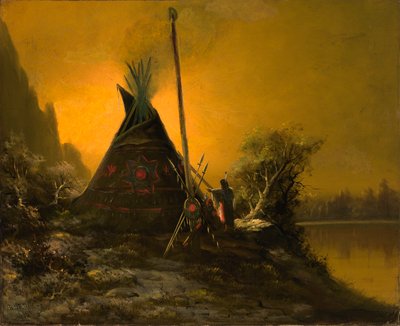 Nachtscène van Indiase Tipi door Benjamin Raborg