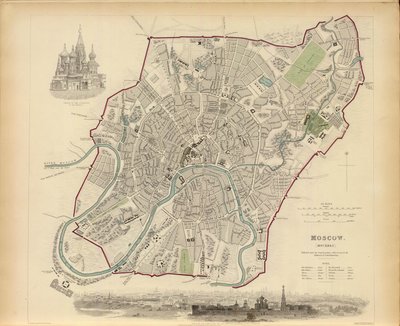 Plan van Moskou, 1836. door Benjamin Rees Davies