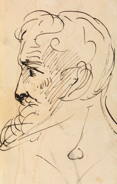 Portretstudie van een mannenprofiel door Benjamin Robert Haydon
