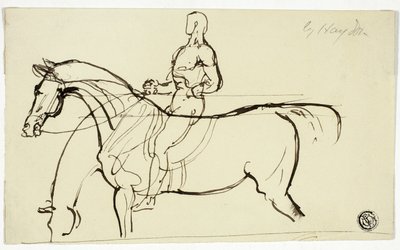 Schets van paard en ruiter door Benjamin Robert Haydon