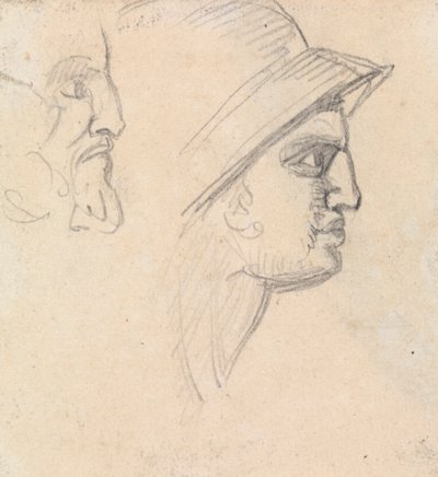 Studie van mannelijke hoofden door Benjamin Robert Haydon