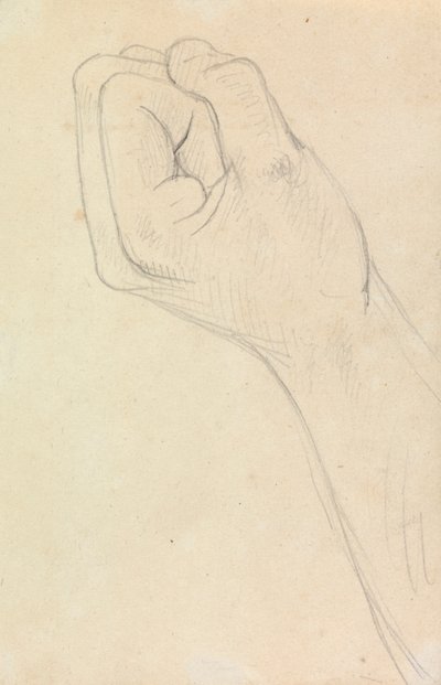 Studie van een hand, gebald tot een vuist door Benjamin Robert Haydon