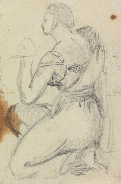 Studie van een Knielende Vrouw door Benjamin Robert Haydon