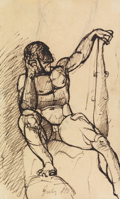 Studie van een Mannelijk Naakt door Benjamin Robert Haydon