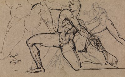 Studie van een mannelijk naakt door Benjamin Robert Haydon