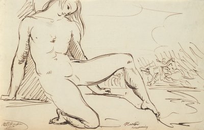 Studie van een naakt figuur door Benjamin Robert Haydon