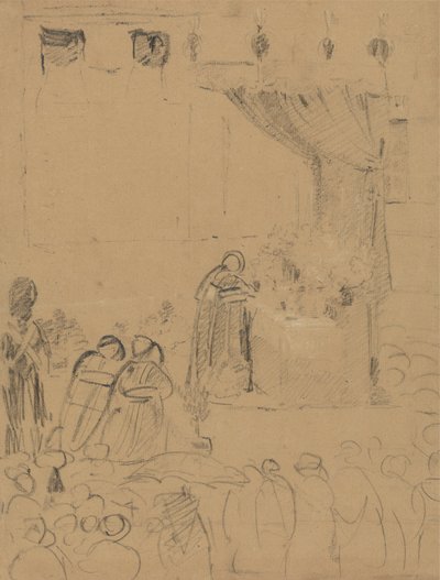 Studie van een religieuze ceremonie door Benjamin Robert Haydon