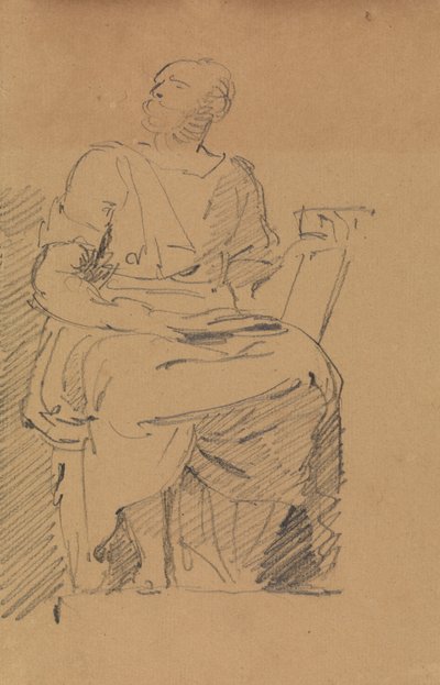 Studie van een Zittende Figuur door Benjamin Robert Haydon