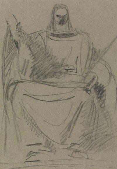 Studie van een Zittend Mannelijk Figuur door Benjamin Robert Haydon