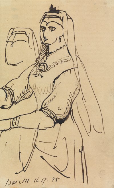 Studie van een vrouw met een hoofdtooi door Benjamin Robert Haydon