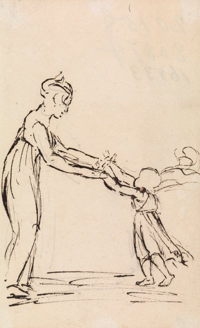 Studie van een Vrouw en Kind die Spelen door Benjamin Robert Haydon