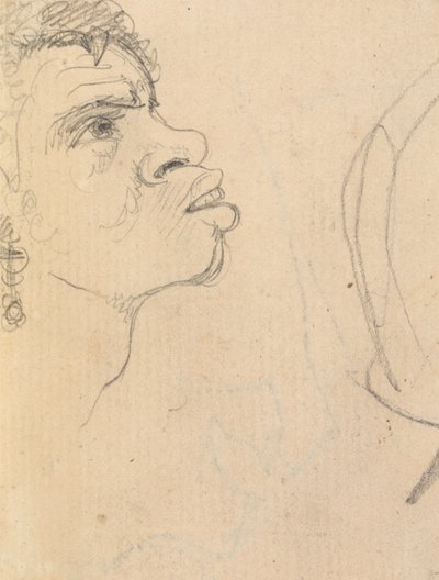 Studie van het gezicht van een etnische vrouw, in profiel, met oorbellen door Benjamin Robert Haydon