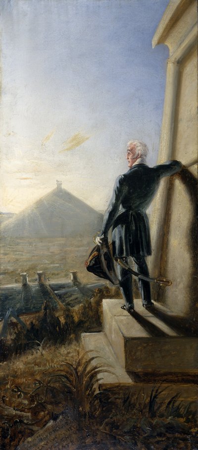 De hertog van Wellington peinzend op het slagveld van Waterloo door Benjamin Robert Haydon