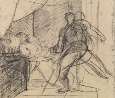 De moord op Duncan - Macbeth met het lichaam (en Lady Macbeth nadert) door Benjamin Robert Haydon