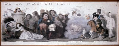 Le grand chemin de la postérité: voorstelling van tragedie en komedie (Dorval, etc...) - Lithografie door Benjamin Roubaud, Maison de Balzac, Parijs door Benjamin Roubaud
