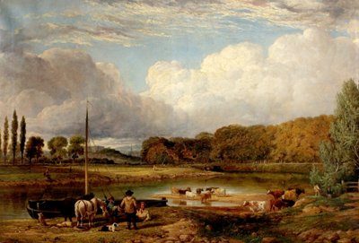 Uitzicht op Wilford, Nottingham, ca. 1830 door Benjamin Shipman