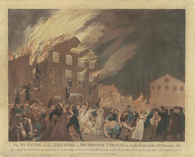 De Brand van het Theater in Richmond, Virginia door Benjamin Tanner