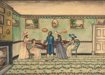 Klavecimbelrecital bij Graaf Rumford, Concord, New Hampshire door Benjamin Thompson