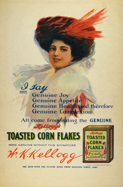 Poster voor Kelloggs Cornflakes, 1910 door Benjamin Tichtman