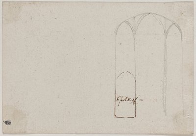 Dwarsdoorsnede van een Gotische Kerk [verso] door Benjamin West