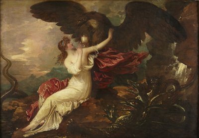 Adelaar brengt beker naar Psyche door Benjamin West
