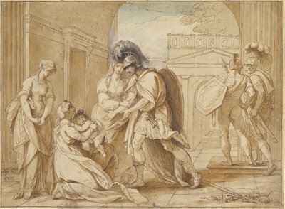Hector neemt afscheid van Andromache: de Angst van Astyanax door Benjamin West