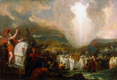 Jozua steekt de rivier de Jordaan over met de Ark van het Verbond, 1800 door Benjamin West
