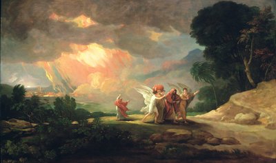 Lot vlucht uit Sodom, 1810 door Benjamin West