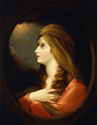 Portret van een Dame, laat 18e eeuw door Benjamin West