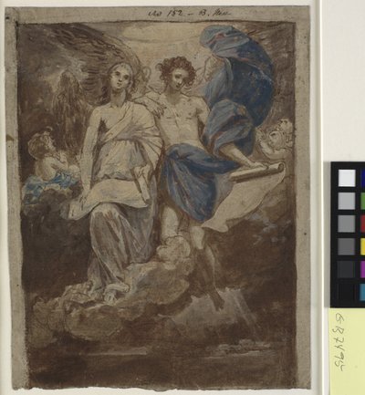 Studie voor een schilderij van De engelen verschijnen aan de herders, 1774 door Benjamin West
