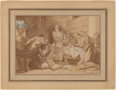 De Aanbidding van de Herders door Benjamin West