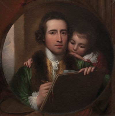 De kunstenaar en zijn zoon Raphael door Benjamin West